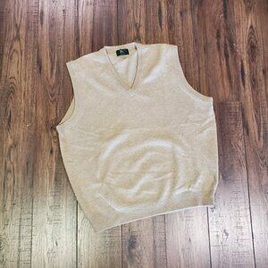 Club Room Tan 100% Lambswool Seater Vest
